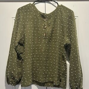 Green polka dot sweater